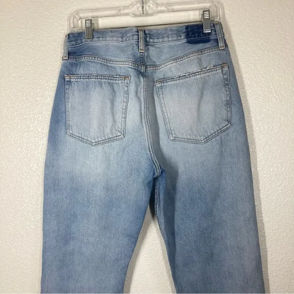 Etica Sasha Modern Flare Jeans Size 30 Medium Wash Denim Zip Closure