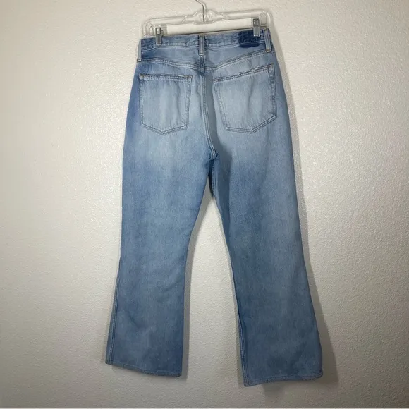 Etica Sasha Modern Flare Jeans Size 30 Medium Wash Denim Zip Closure