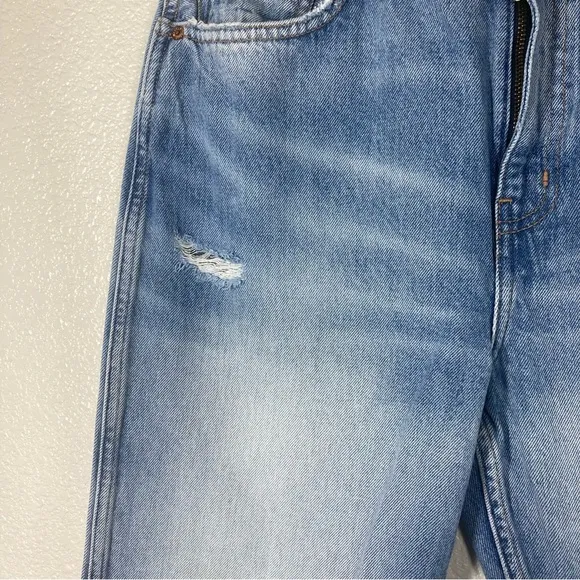 Etica Sasha Modern Flare Jeans Size 30 Medium Wash Denim Zip Closure