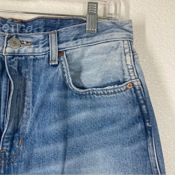 Etica Sasha Modern Flare Jeans Size 30 Medium Wash Denim Zip Closure