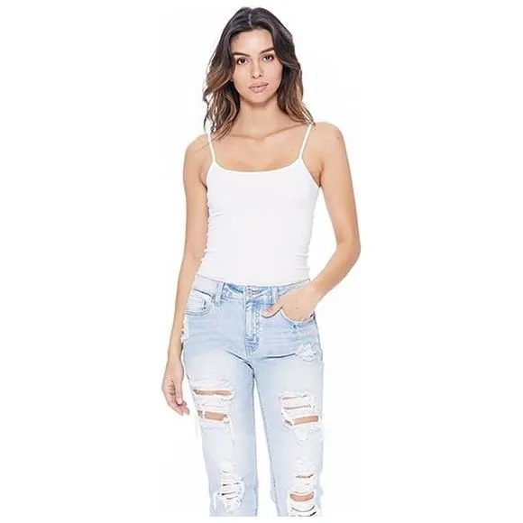 Eunina jeans frankie destructed boyfriend jeans for women in light wash
