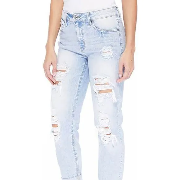 Eunina jeans frankie destructed boyfriend jeans for women in light wash