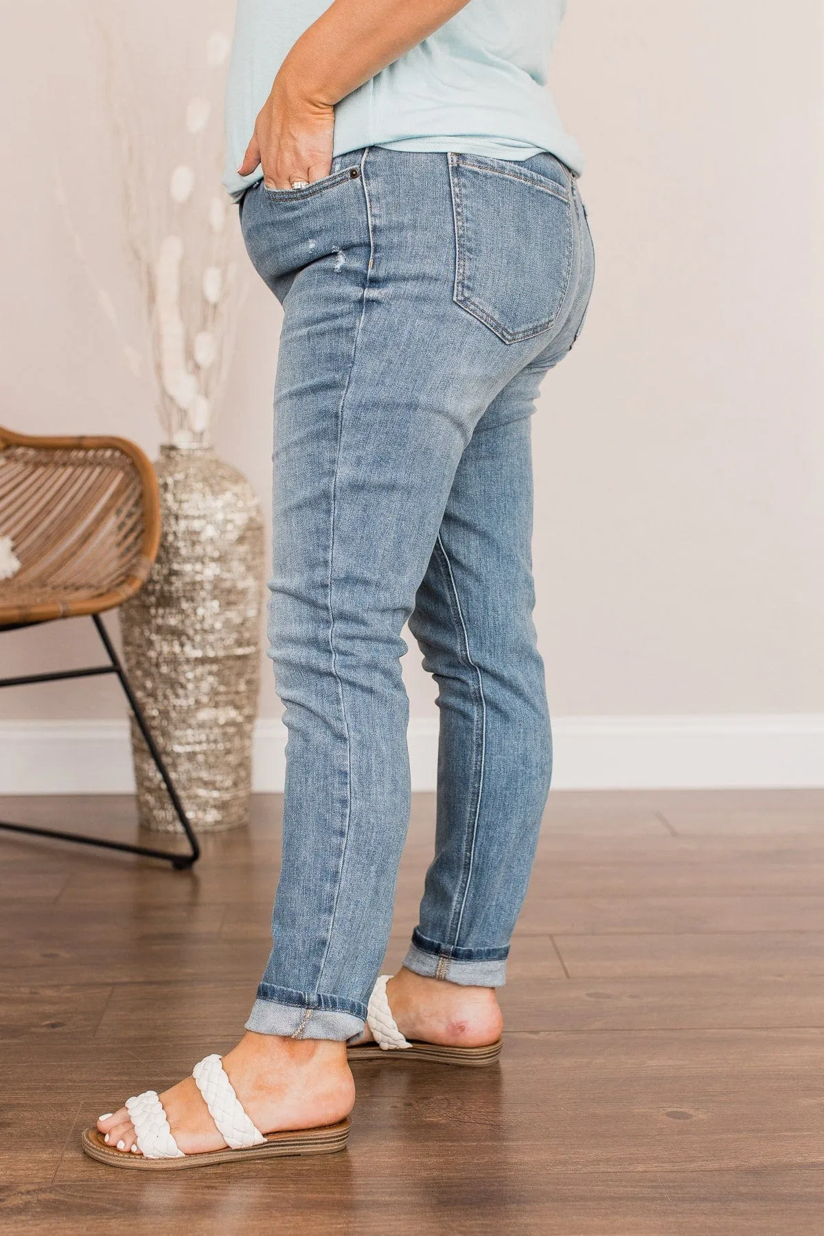 Eunina Mid-Rise Skinny Ankle Jeans- Nadine Wash