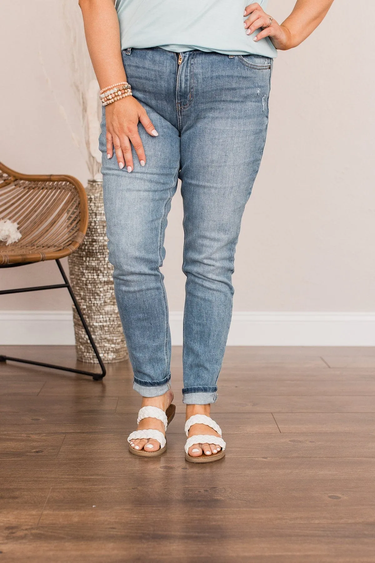 Eunina Mid-Rise Skinny Ankle Jeans- Nadine Wash