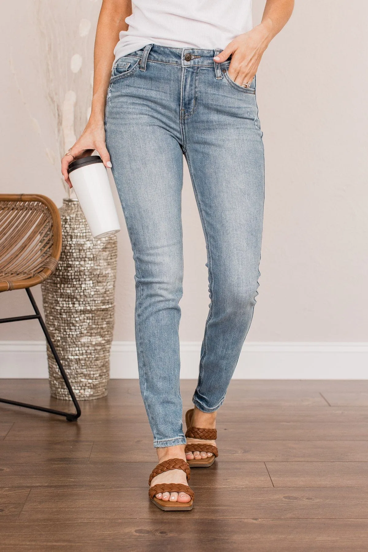 Eunina Mid-Rise Skinny Ankle Jeans- Nadine Wash