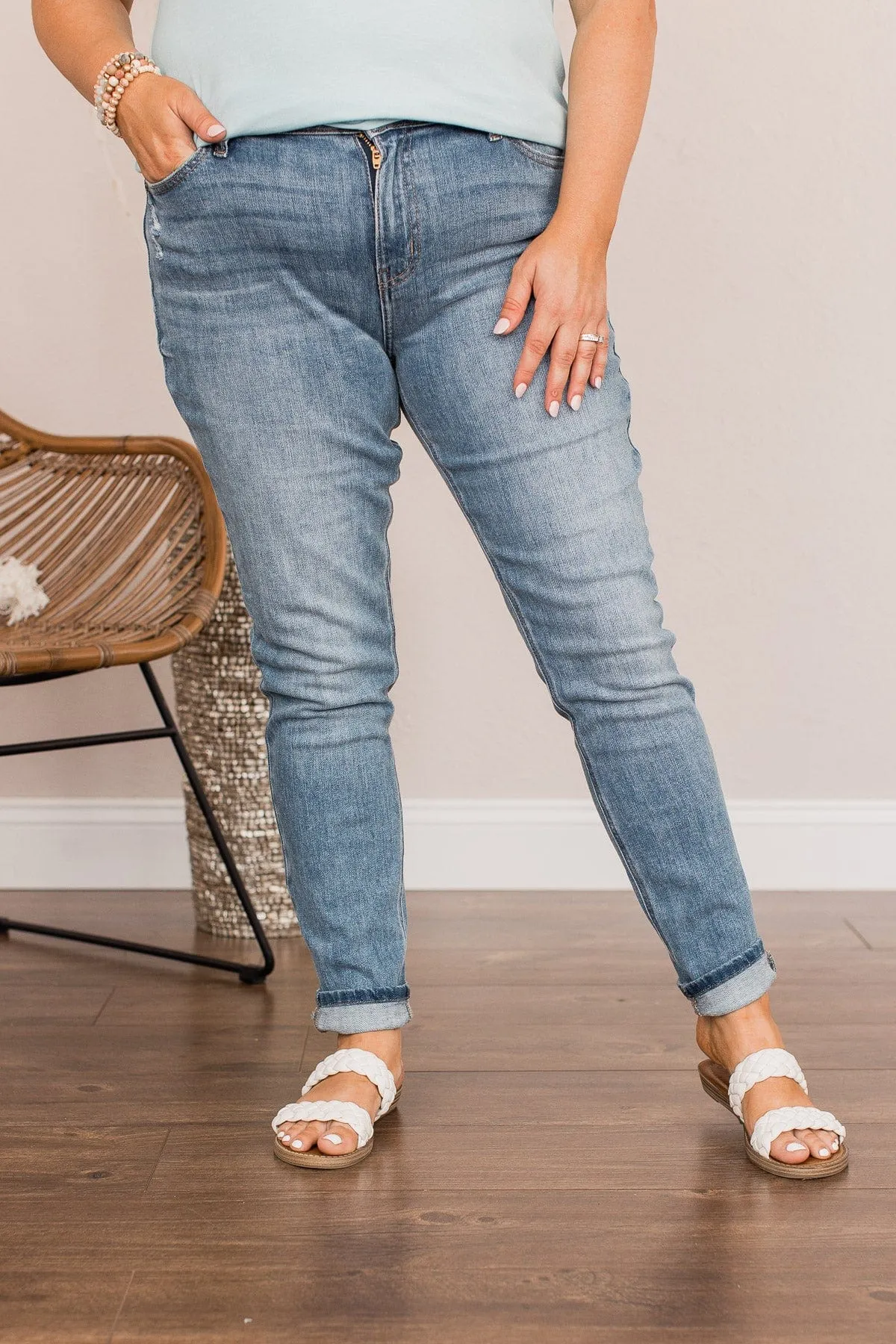 Eunina Mid-Rise Skinny Ankle Jeans- Nadine Wash