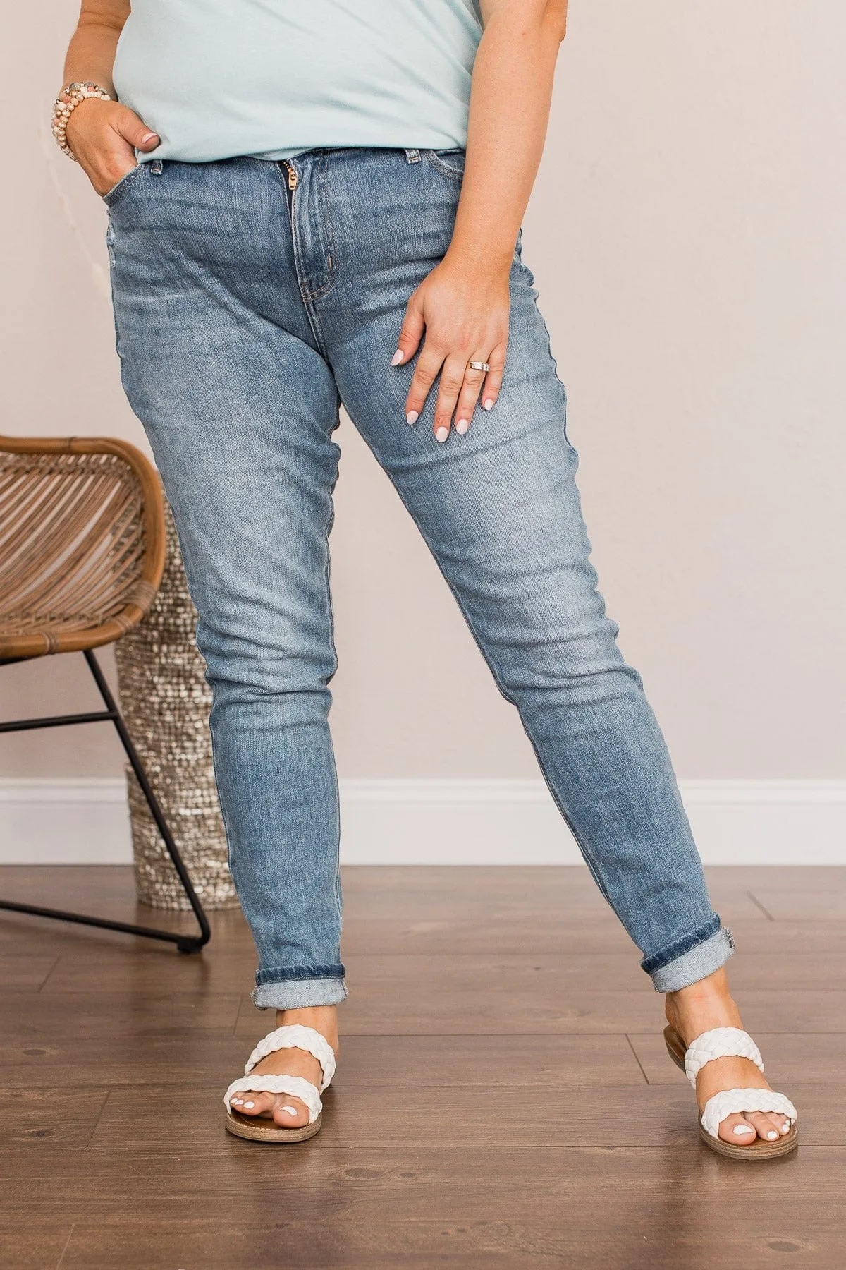 Eunina Mid-Rise Skinny Ankle Jeans- Nadine Wash