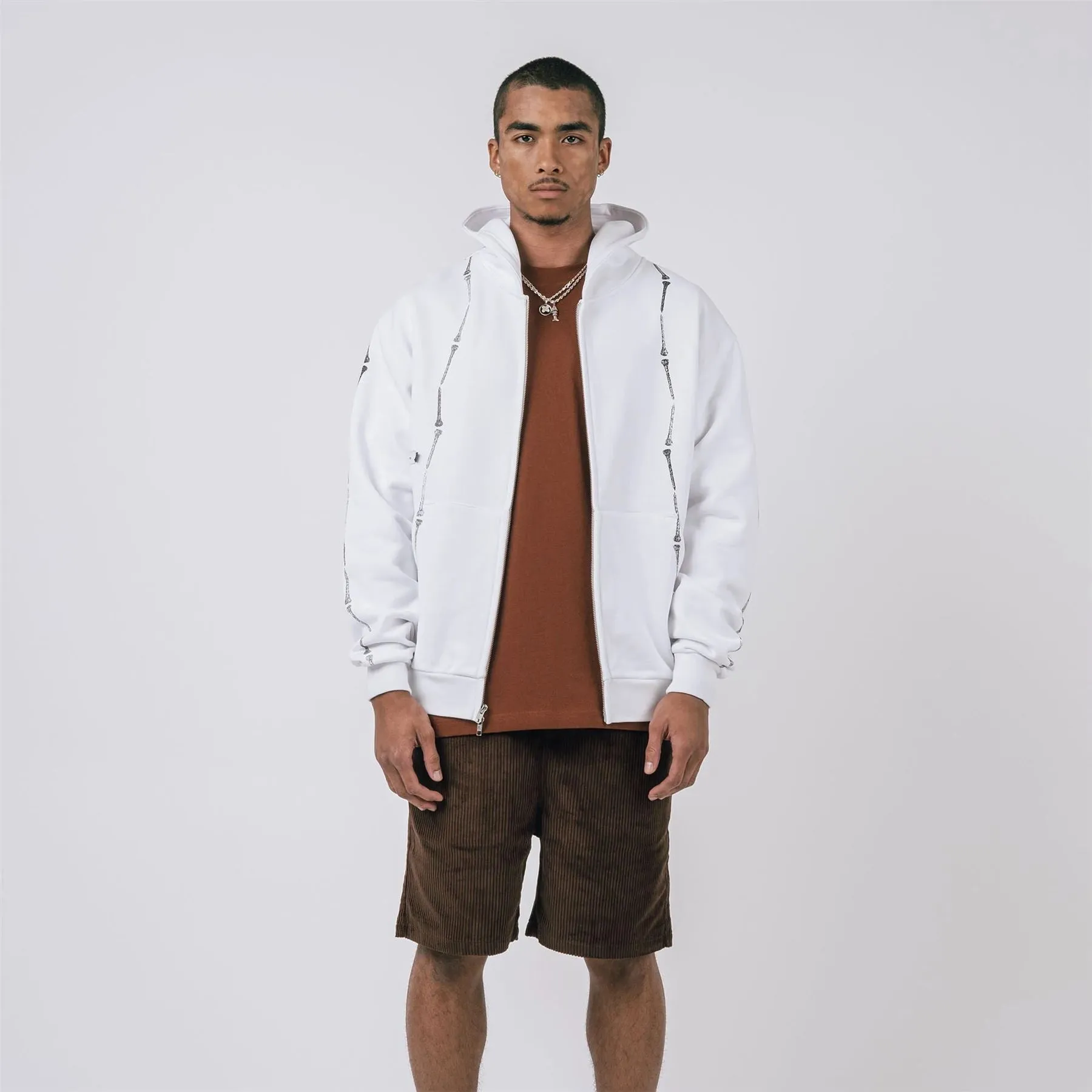 Everen French Terry Zip Hoodie White