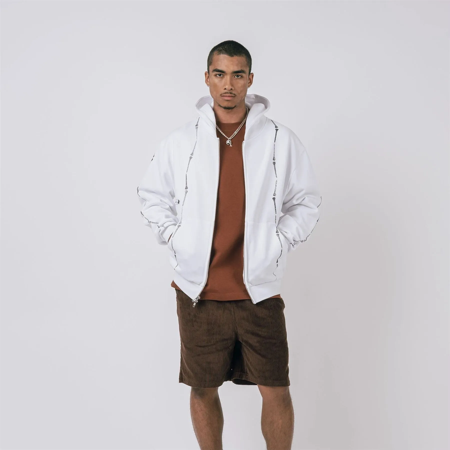 Everen French Terry Zip Hoodie White