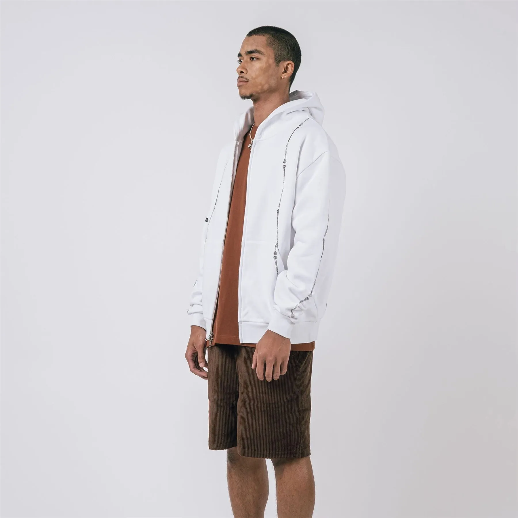 Everen French Terry Zip Hoodie White