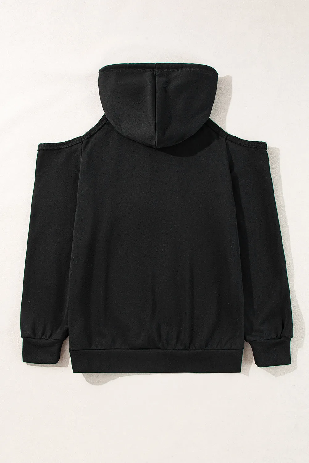 Exposed Seam Cold Shoulder Hoodie