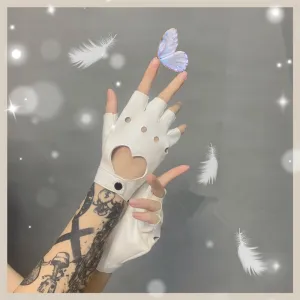 Fashion heart-shaped hollow fingerless gloves yc23487