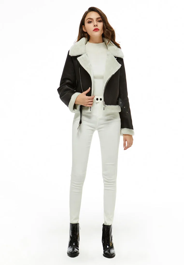 faux leather biker jacket