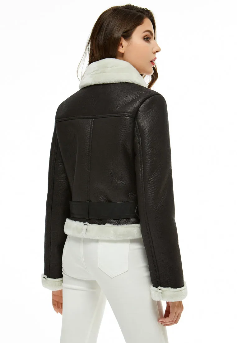 faux leather biker jacket