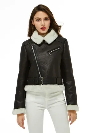 faux leather biker jacket
