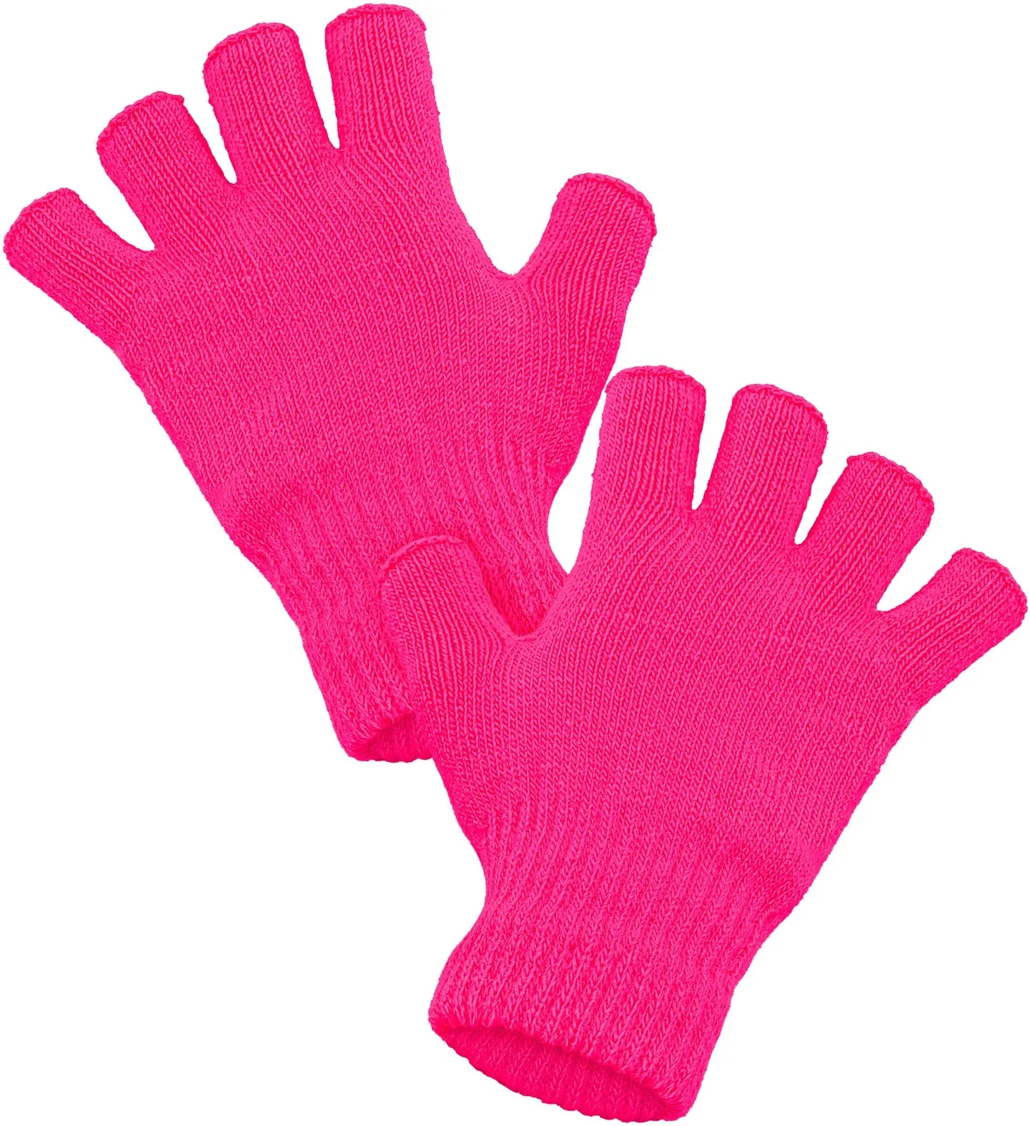 Fingerless gloves neon pink