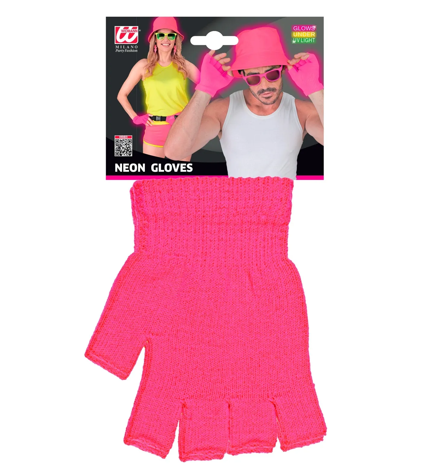 Fingerless gloves neon pink