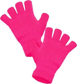 Fingerless gloves neon pink