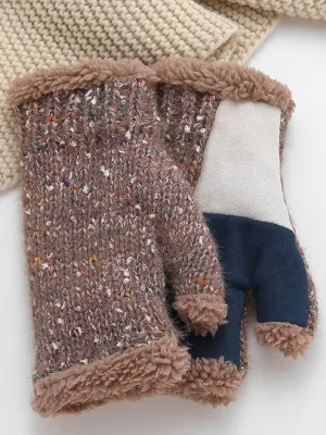 Fingerless Gloves: Taupe