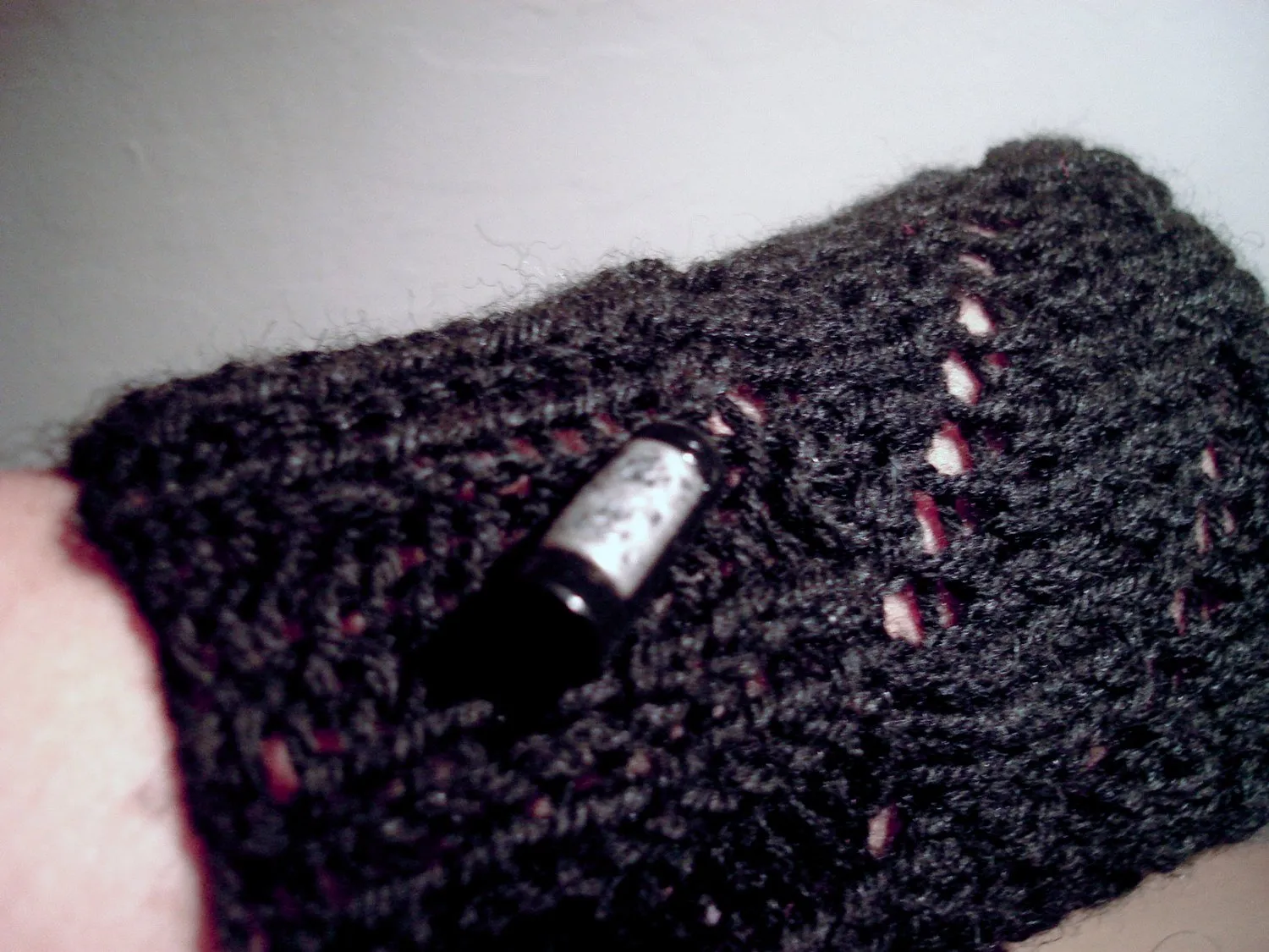 Fingerless Mittens with Bead/Button Accent