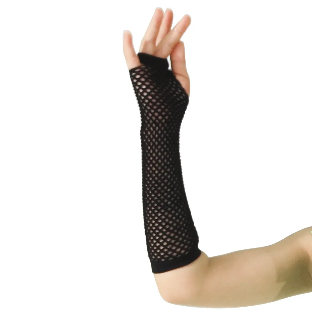 Fishnet Fingerless Gloves Length
