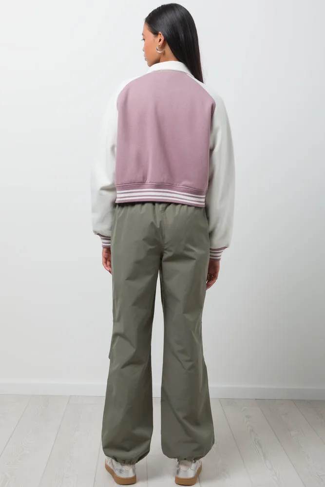 Fleece Bomber Jacket Pink