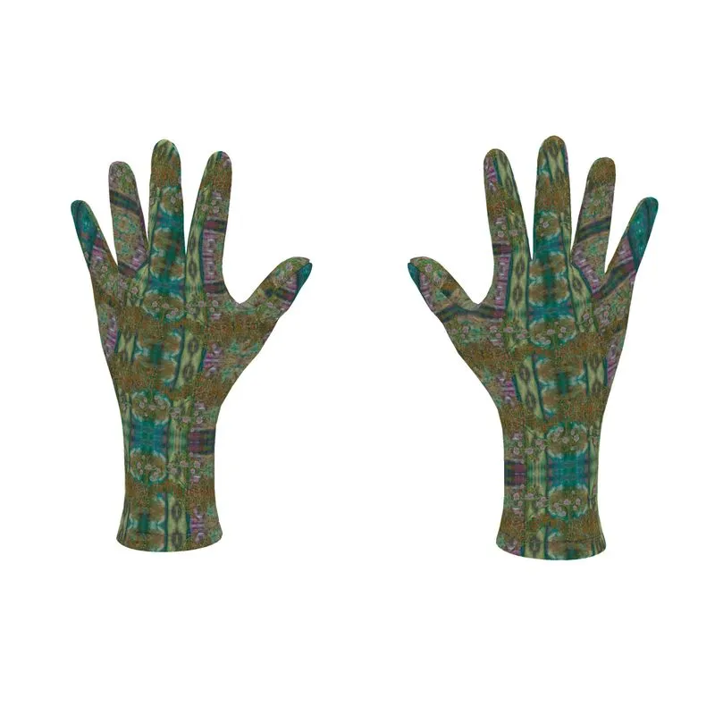 Fleece Gloves (Unisex)(WindSong Flower) RJSTH@Fabric#4 RJSTHS2021 RJS
