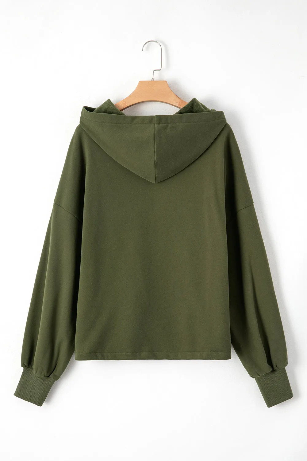 Fleece Lined Half Zipper Kangaroo Hoodie