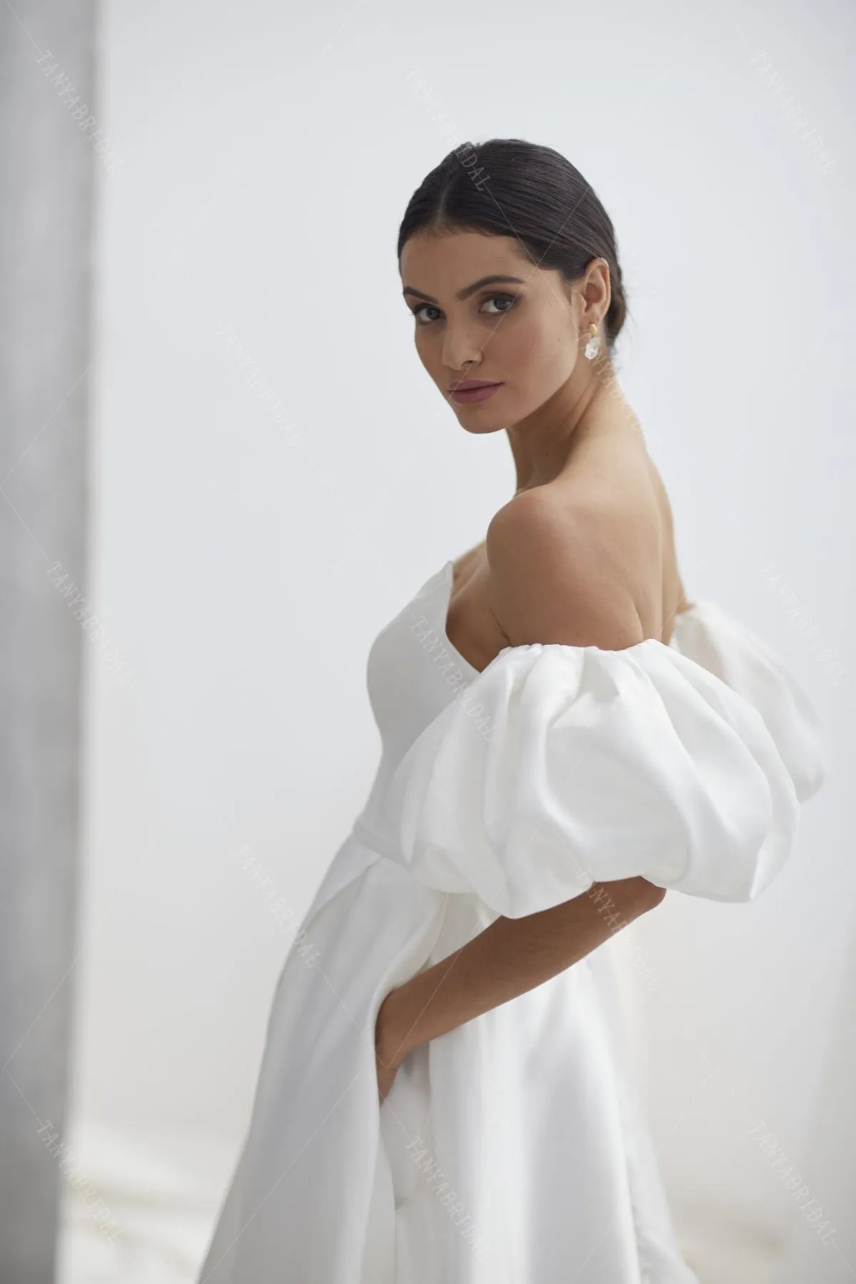Formed Clouds Puff Sleeve Detachable Satin Short Sleeve Accessories