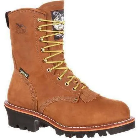Georgia Men's 8" Steel Toe Waterproof Insulated Logger Work Boot - Brown - G9382
