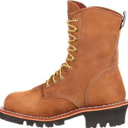 Georgia Men's 8" Steel Toe Waterproof Insulated Logger Work Boot - Brown - G9382