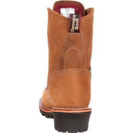 Georgia Men's 8" Steel Toe Waterproof Insulated Logger Work Boot - Brown - G9382