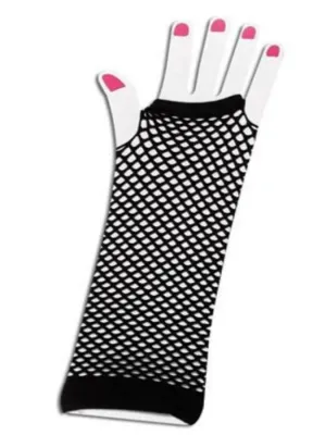 Gloves Black Fingerless Fishnet