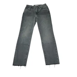 Good American Good Classic Raw Hem High Rise Slim Straight Gray Jeans Size 0 25