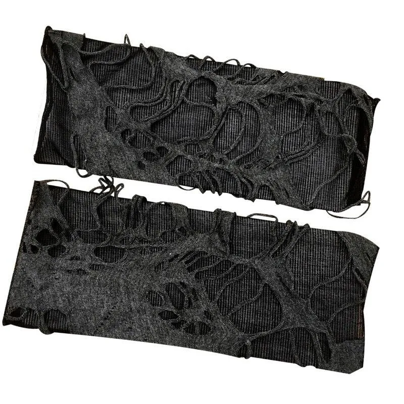 Gothic Fingerless Long Arm Warmer Gloves