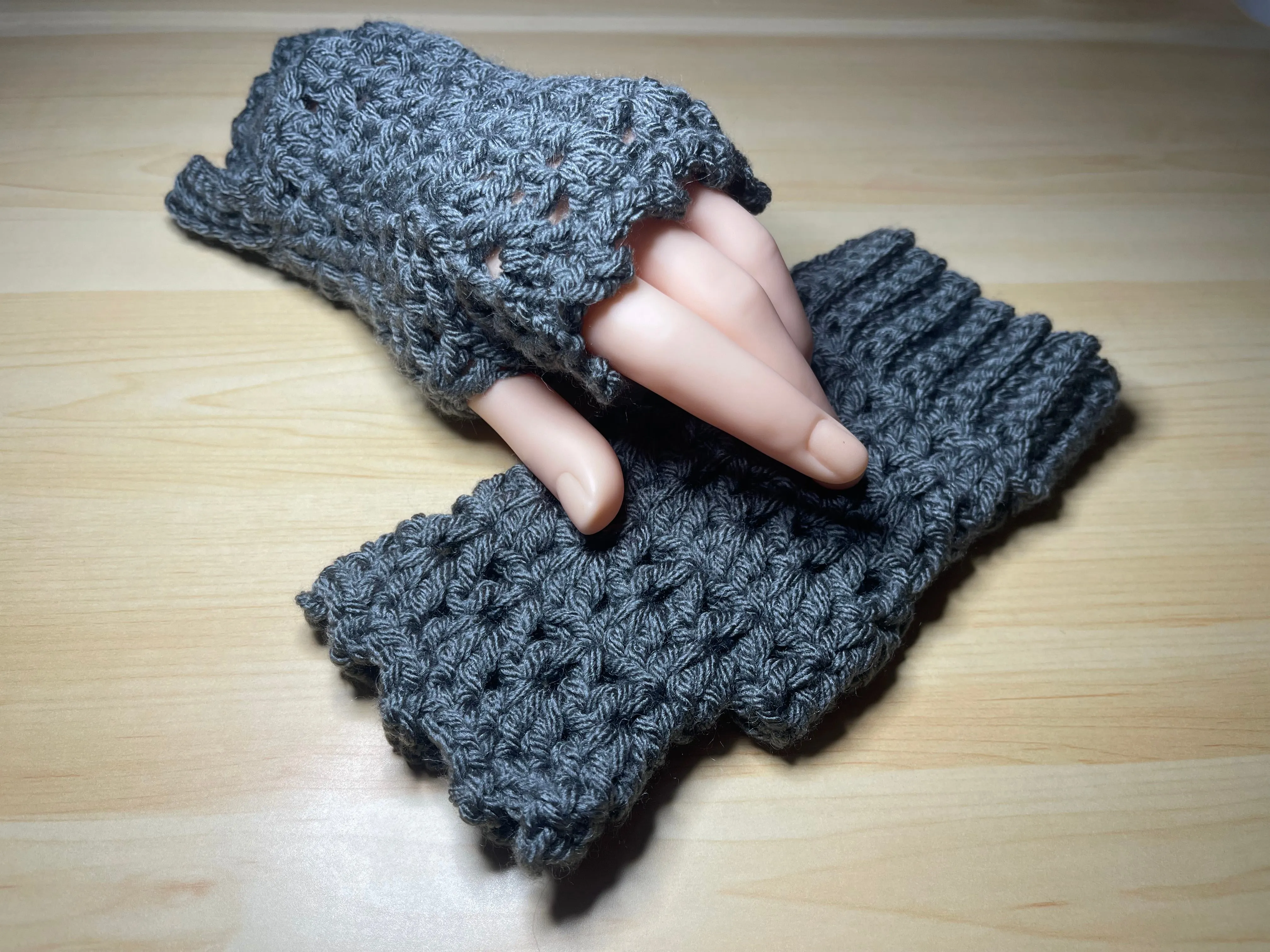 Gray Fingerless Gloves