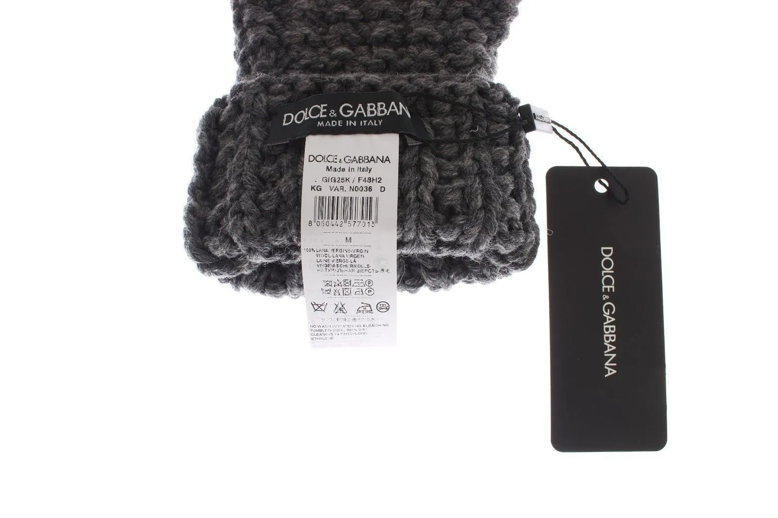 Gray Knitted Wool Fingerless Mens Gloves