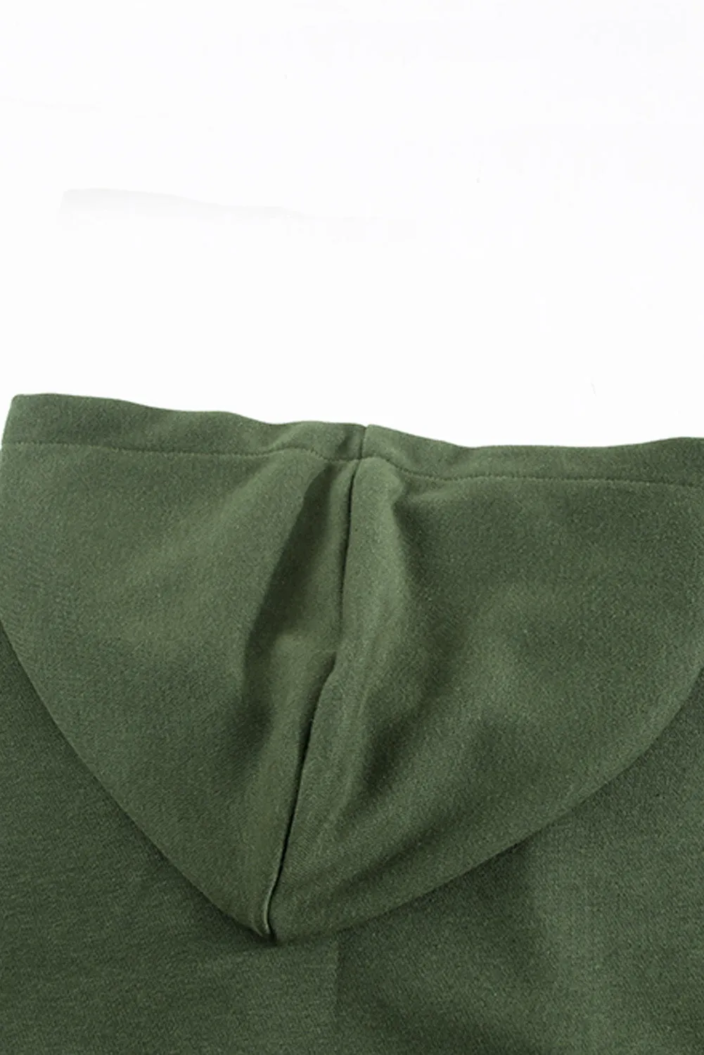 Green Casual Solid Color Lace-up Hoodie
