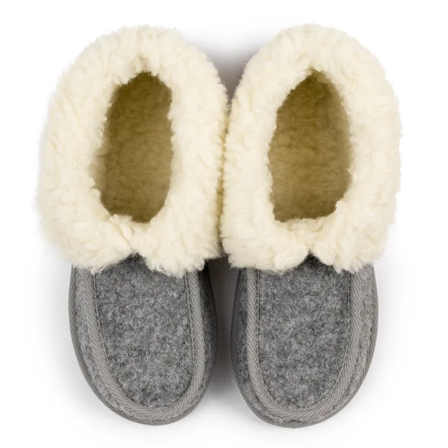Grey Felt Slipper Boots
