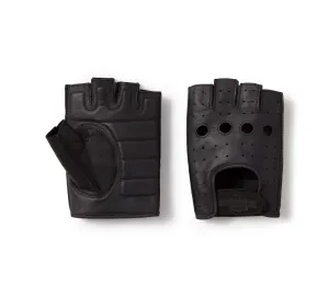 H-D Fingerless Leather Riding Gloves - Harley Black