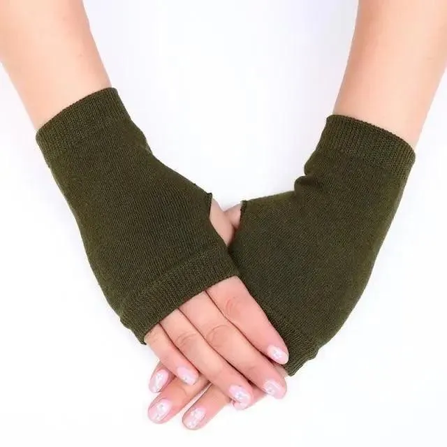 Half Finger Gloves For Women Stylish Winter Soft Warm Wool Knitting Arm Gloves Soft Warm Winter Gloves For Women Knit Arm Warmer Fingerless Gloves Knitted Long Mitten Women Thumb Hole Gloves