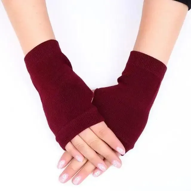 Half Finger Gloves For Women Stylish Winter Soft Warm Wool Knitting Arm Gloves Soft Warm Winter Gloves For Women Knit Arm Warmer Fingerless Gloves Knitted Long Mitten Women Thumb Hole Gloves