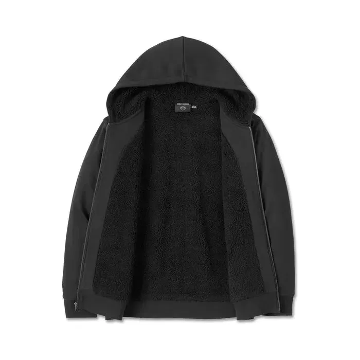 Harley-Davidson® Bar & Shield Sherpa Full Zip Hoodie - Black
