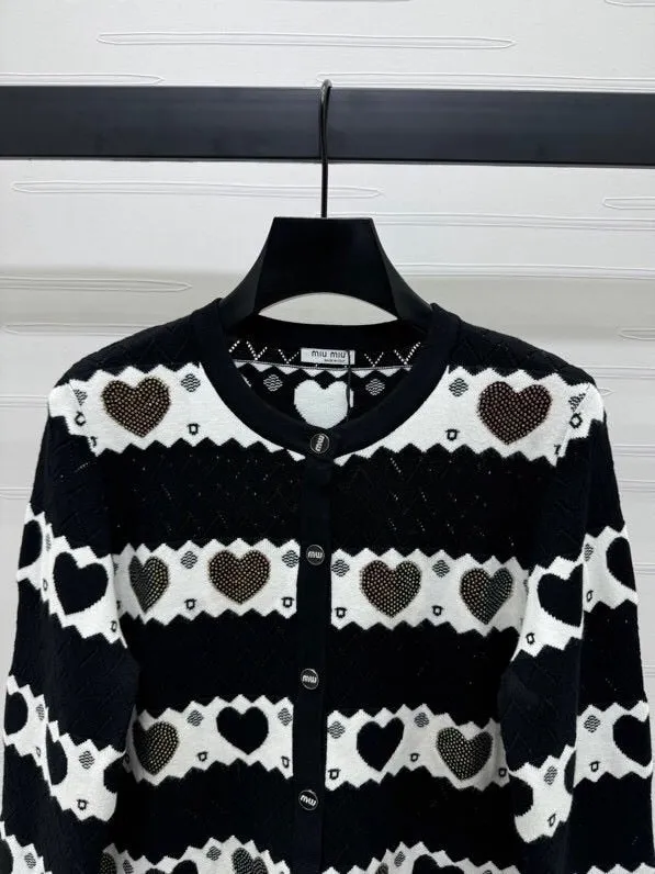 Heart Pattern Button Cardigan