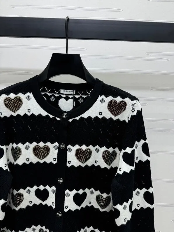 Heart Pattern Button Cardigan