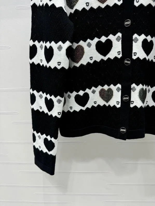 Heart Pattern Button Cardigan