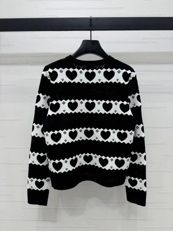 Heart Pattern Button Cardigan