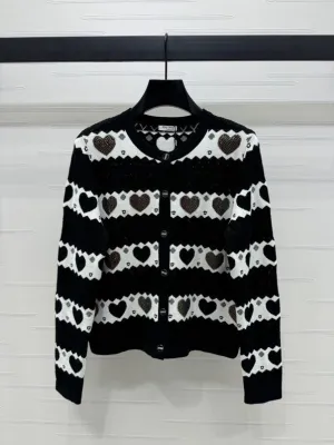 Heart Pattern Button Cardigan