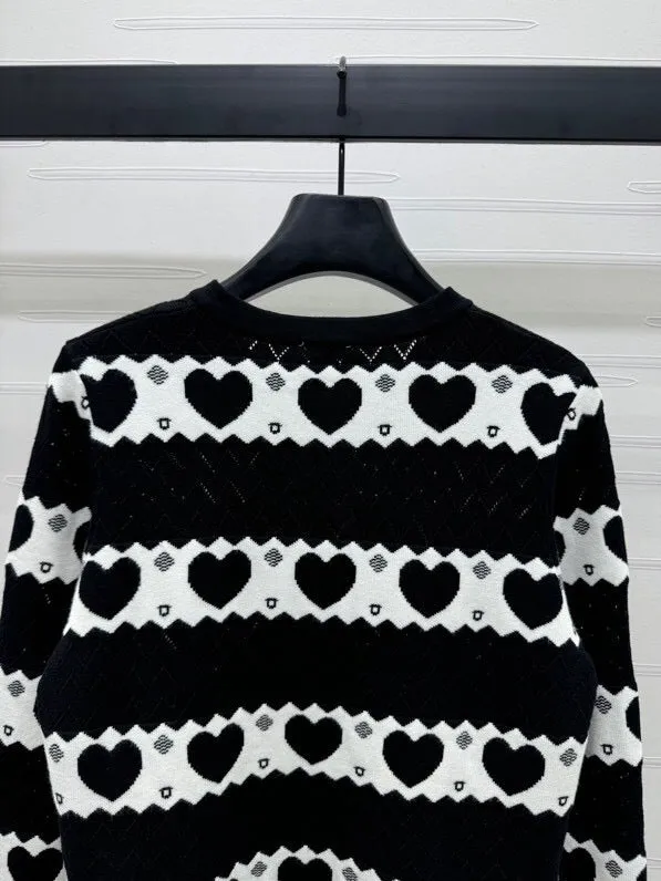 Heart Pattern Button Cardigan