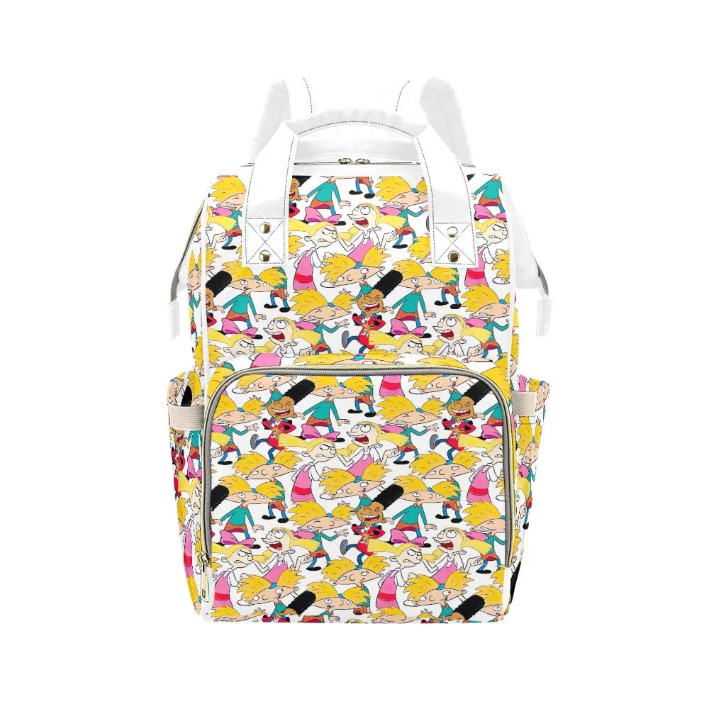 Hey Arnold! White Pattern Multi-Function Backpack